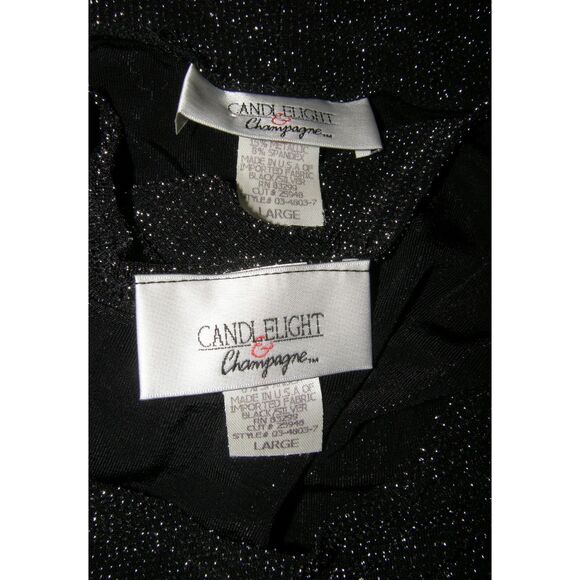 Sparkly Silver Sz Large Stretchy Sleeveless Top & Open Jacket 2 pc Roomy Set - Picture 3 of 5